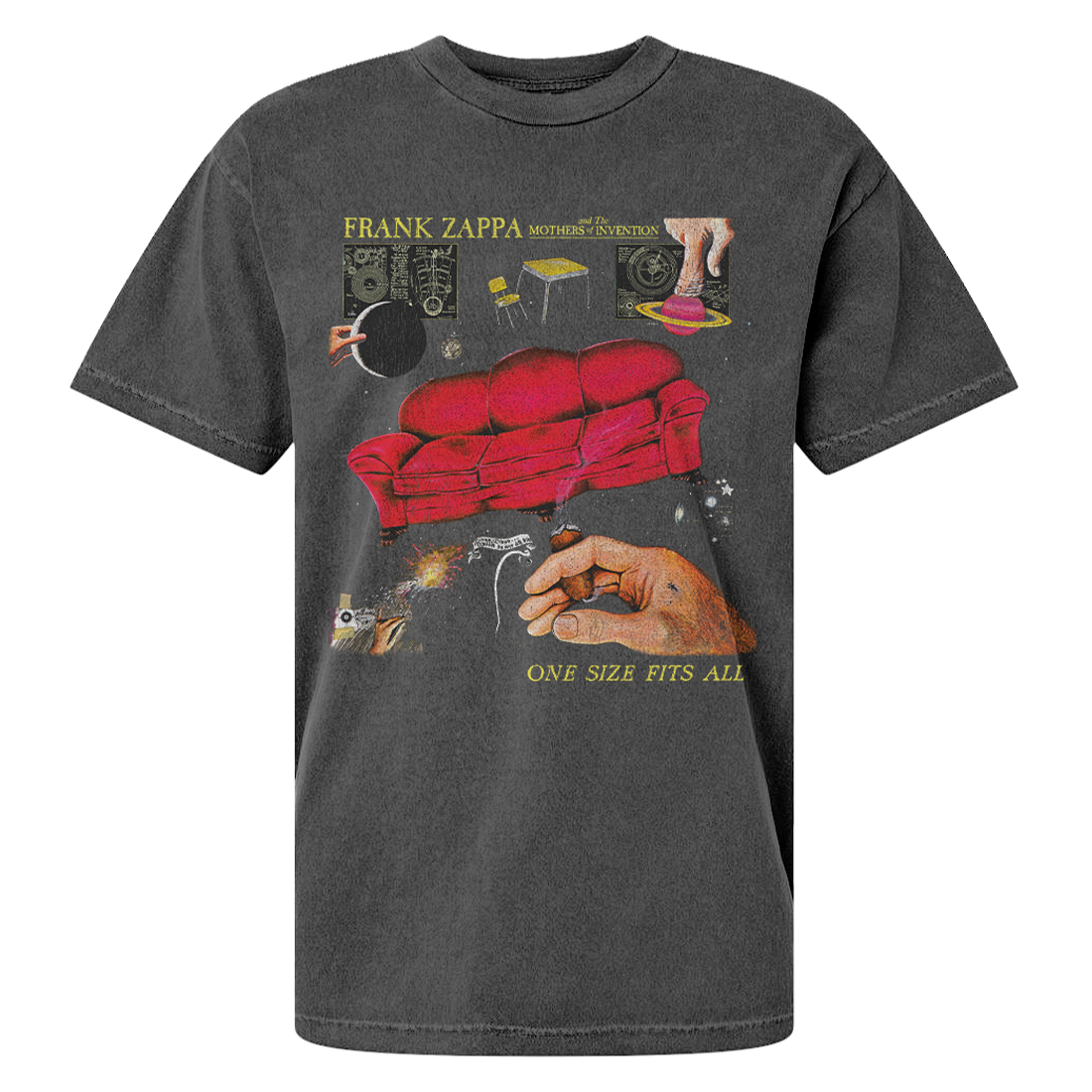 Frank Zappa - Les Hommes Zappa T-Shirt In Coal, X-Large, Charbon Frank Zappa - Les Hommes Zappa T-Shirt In Coal, X-Large, Charbon