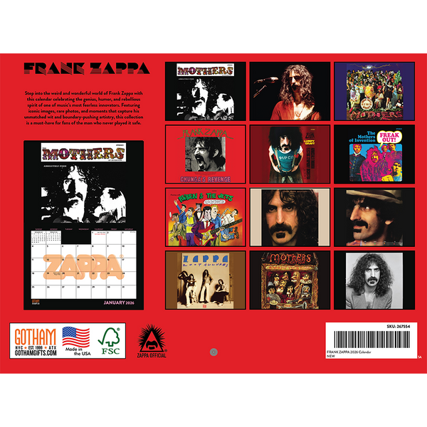 Zappa 2026 Calendar - Frank Zappa Official Store