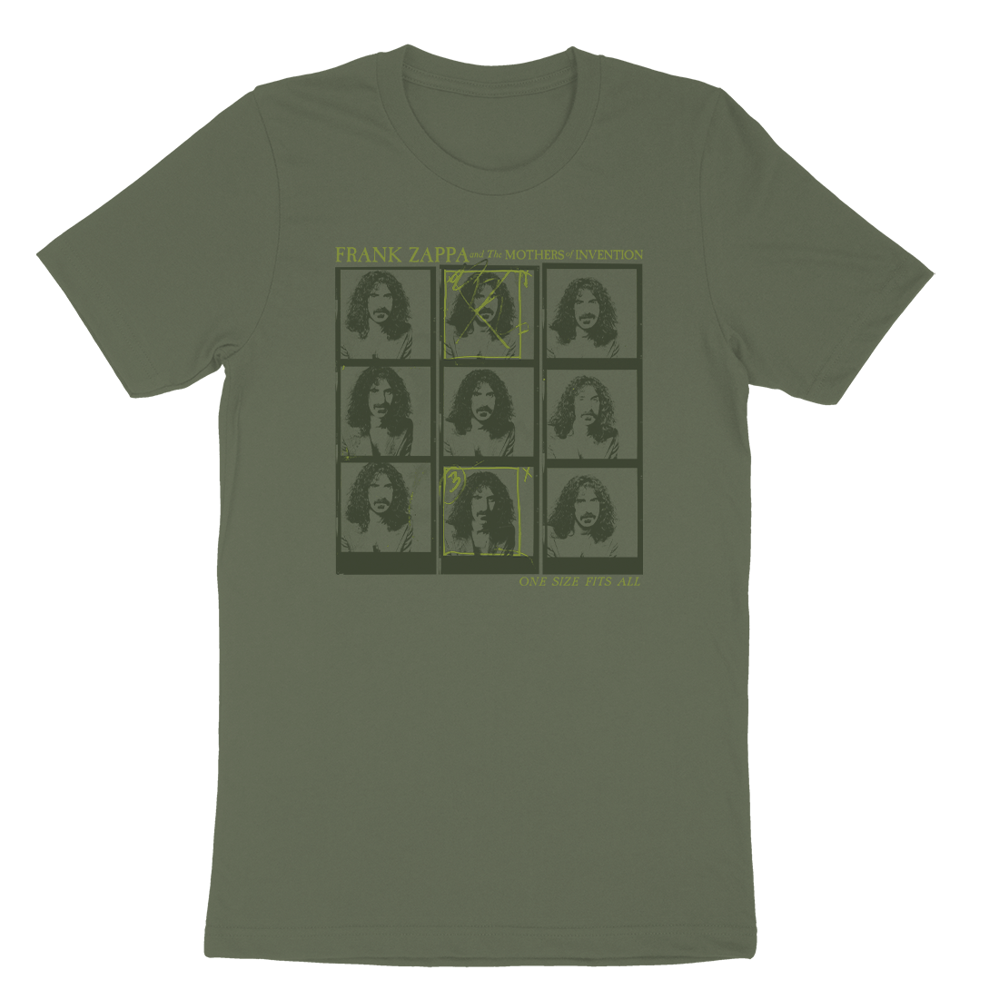 T-Shirt Uomo Frank Zappa Viso – Stilizzato E Antichizzato – 100% Cotone 185 Gr/mq
