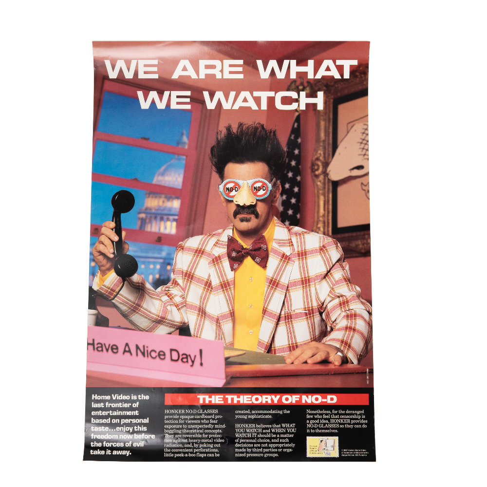 Frank Zappa "We Are What We Watch" 1987 Honker Home Video Poster