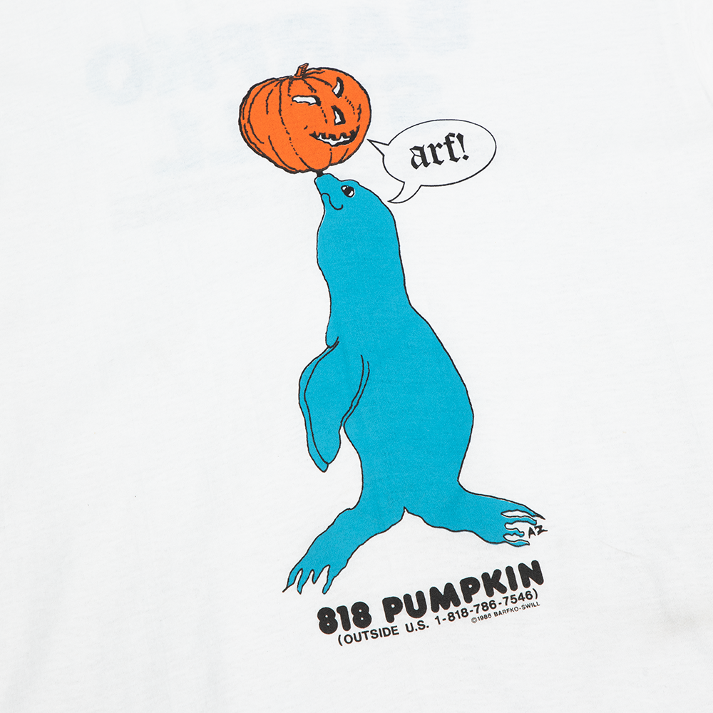 818 Pumpkin Barfko Swill Seal White T-Shirt - Frank Zappa Official 818 Pumpkin Barfko Swill Seal White T-Shirt - Frank Zappa Official